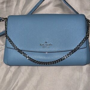 Kate Spade Blue with Silver Chain Strap Crossbody Bag